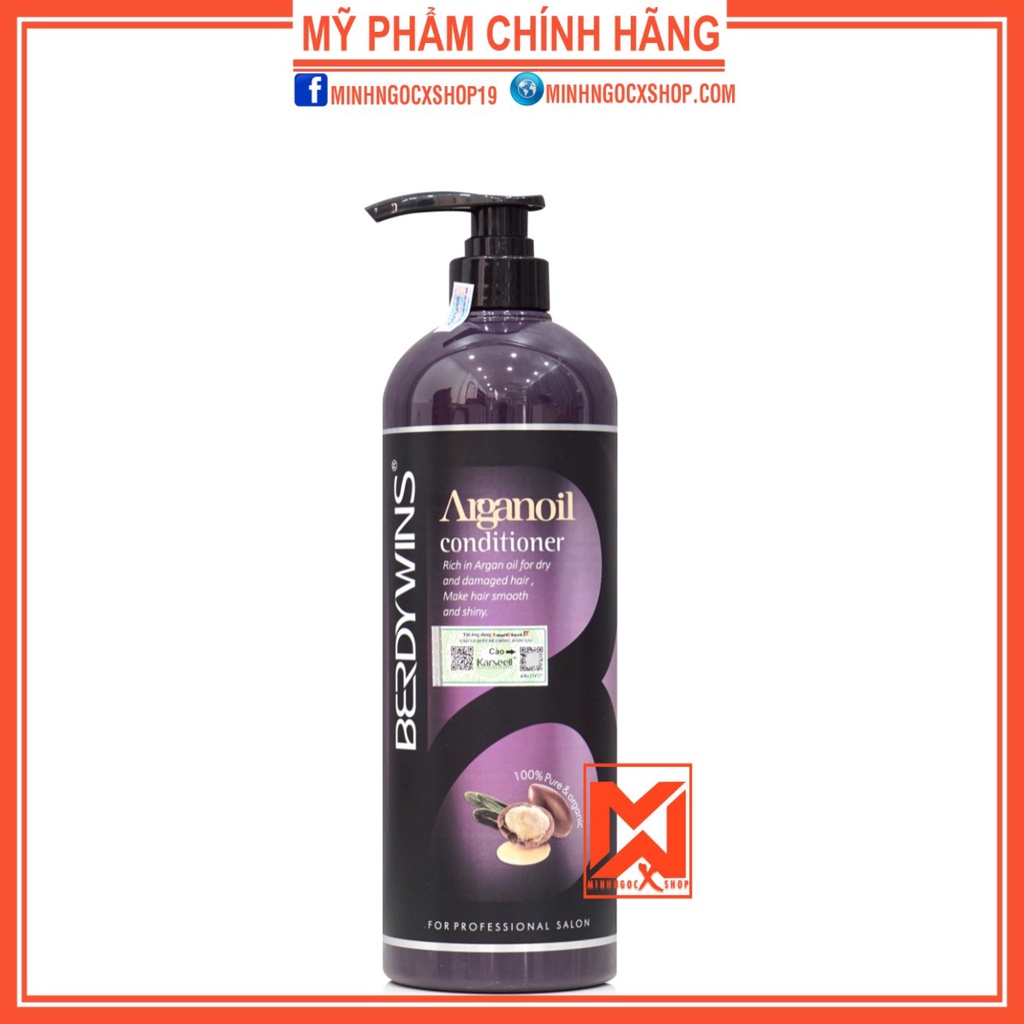 Dầu xả phục hồi hư tổn BERDYWINS ARGANOIL 1000ml chính hãng