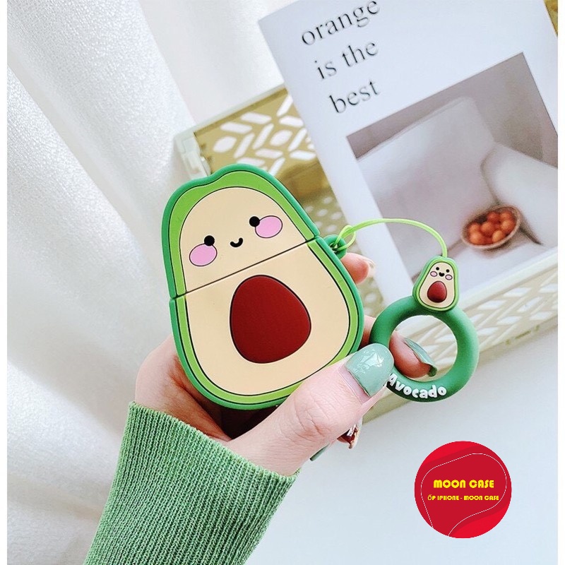 Túi đựng dành cho Airpods 1 & 2 Nhựa dẻo case hình TRÁI BƠ
