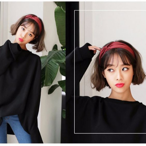 Xiaozhainv Băng Đô Cài Tóc Màu Trơn Đơn Giản Xinh Xắn Cho Nữ