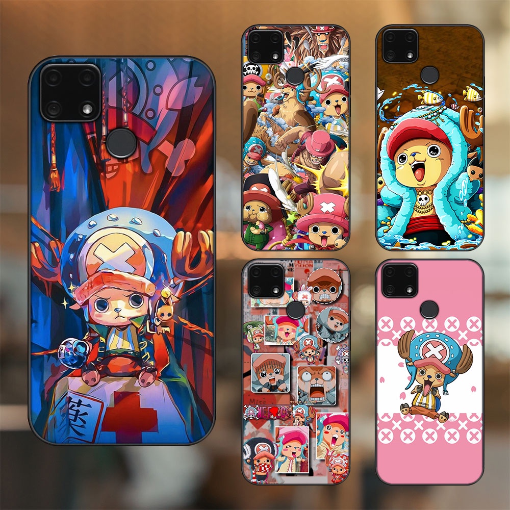 Ốp lưng Realme C25 viền đen in hình Chopper One Piece Đảo Hải Tặc