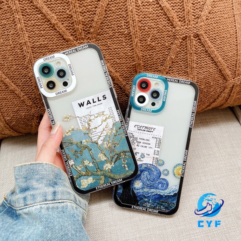 Ốp Điện Thoại Mềm Chống Sốc Họa Tiết Tranh Sơn Dầu Van Gogh Cho iPhone 14 13 12 11 Pro Max XR X XS Max 7Plus 8P