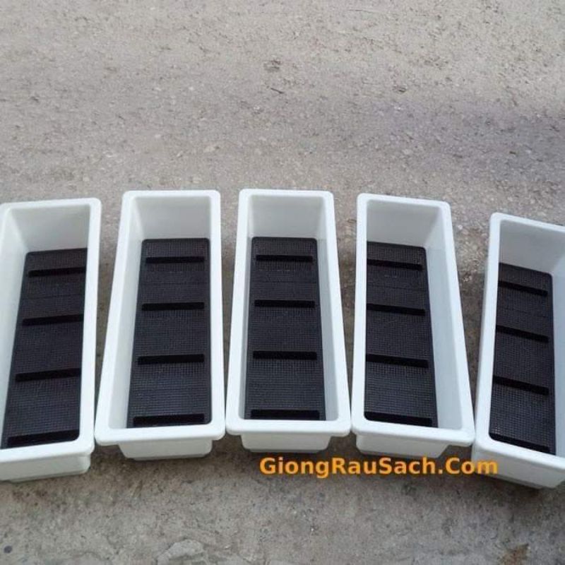 Chậu nhựa hình chữ nhật trồng hoa,trồng rau thông minh sezi 48x20x16cm bền đẹp