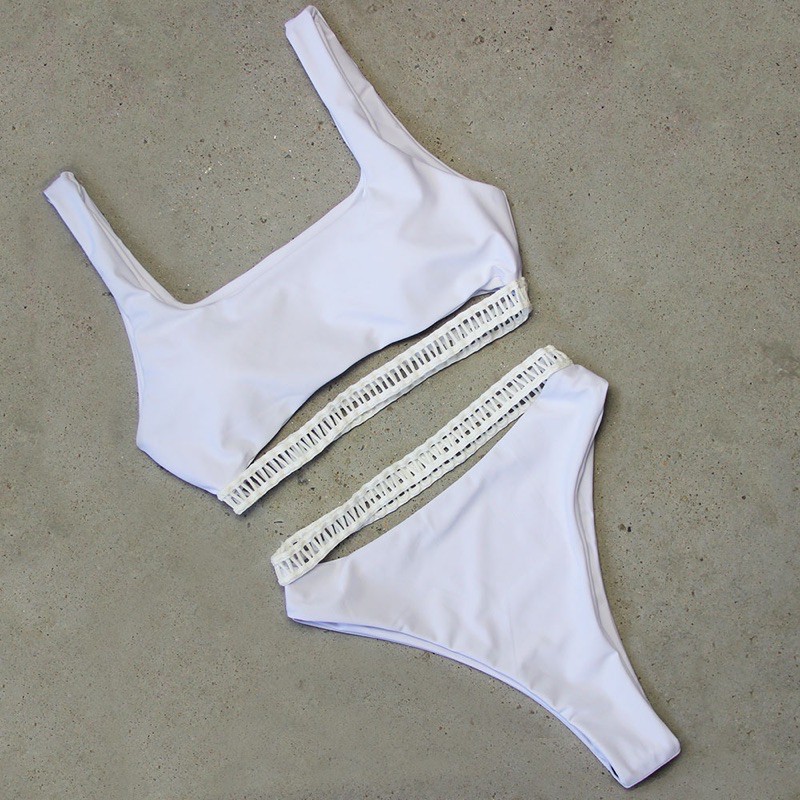 [BKN964] &lt;ÂU&gt; SET BIKINI BASIC CUTOUT ĐEN/TRẮNG/ĐỎ (CẠP CAO)