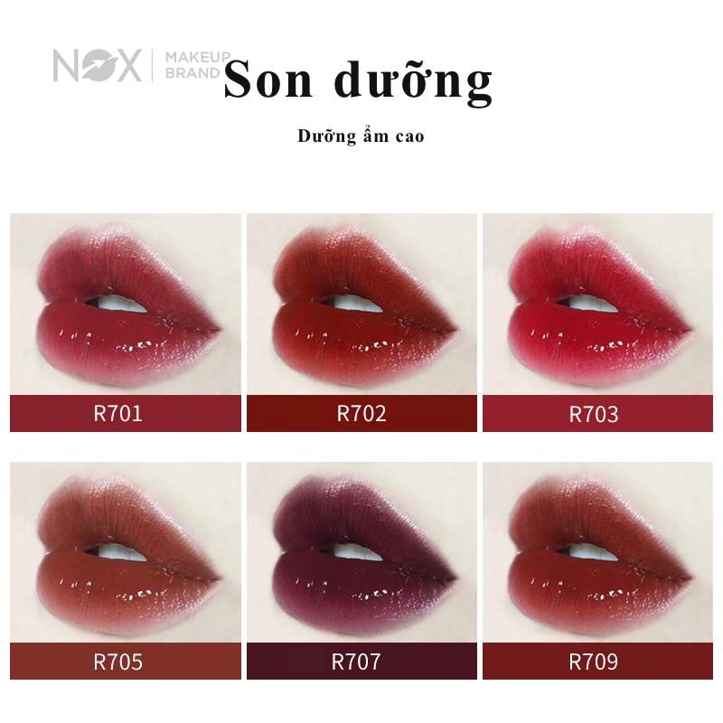 Son bóng nhung NOX 2.5g nhẹ khô nhanh cấp nước tạo hiệu ứng gương