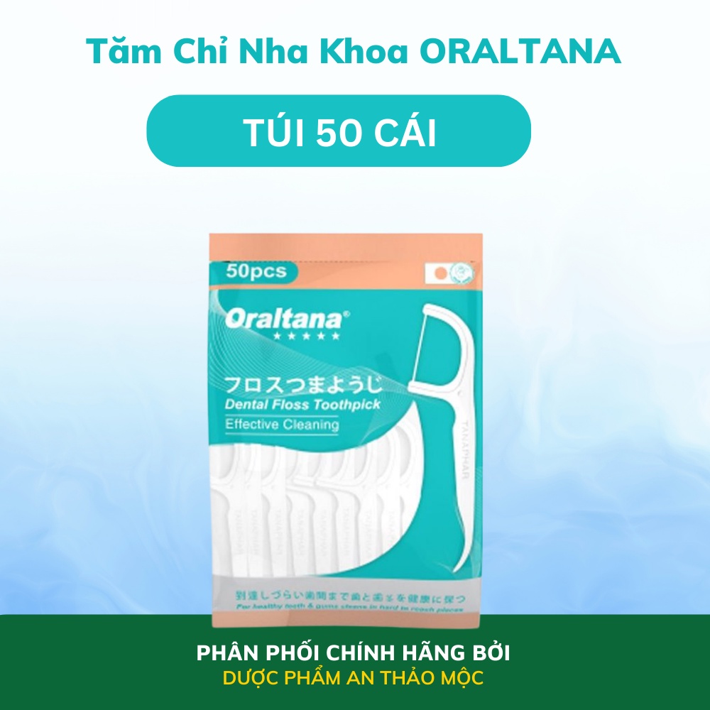 Tăm chỉ nha khoa Tanaphar Oraltana nhựa mềm sợi chỉ siêu mảnh làm sạch mọi mảng bám chống hôi miệng