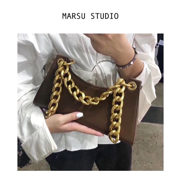 European And American Fashion Niche Design Underarm Bag 2020 New Trendy Thick Chain Hand Bag Shoulder Sloth Bag