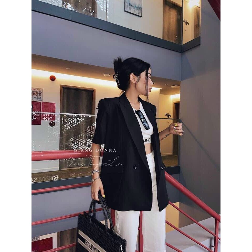 Áo cổ vest blazer fom unisex nắp túi nhiều màu cá tính