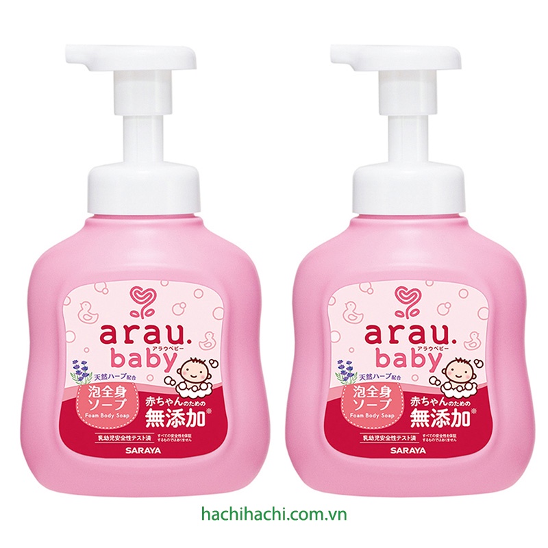 Sữa tắm gội cho bé Arau Baby chiết xuất thảo mộc 450ml - Hachi Hachi Japan Shop