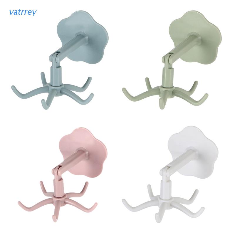 Va Tường Gắn Tường 360° Giá Đỡ 5 Móc Có Thể Xoay Treo Đồ Dùng Nhà Tắm/Nhà Bếp Tiện Dụng