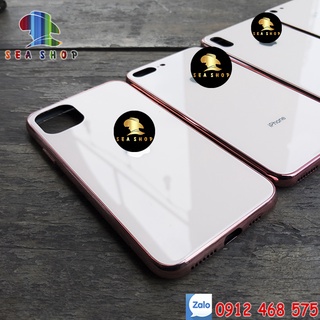 Ốp lưng iPhone 6,6s,7plus,8plus,XSmax,XR,11Pro Max viền nhựa dẻo - mặt lưng bằng kính cường lực màu sắc luôn tươi sáng