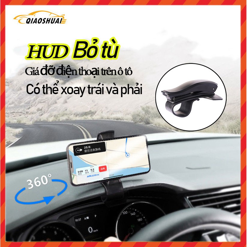 Giá đỡ điện thoại dẫn đường xe hơi HUD gắn bảng điều khiển trung tâm xoay 360 độ thông dụng
