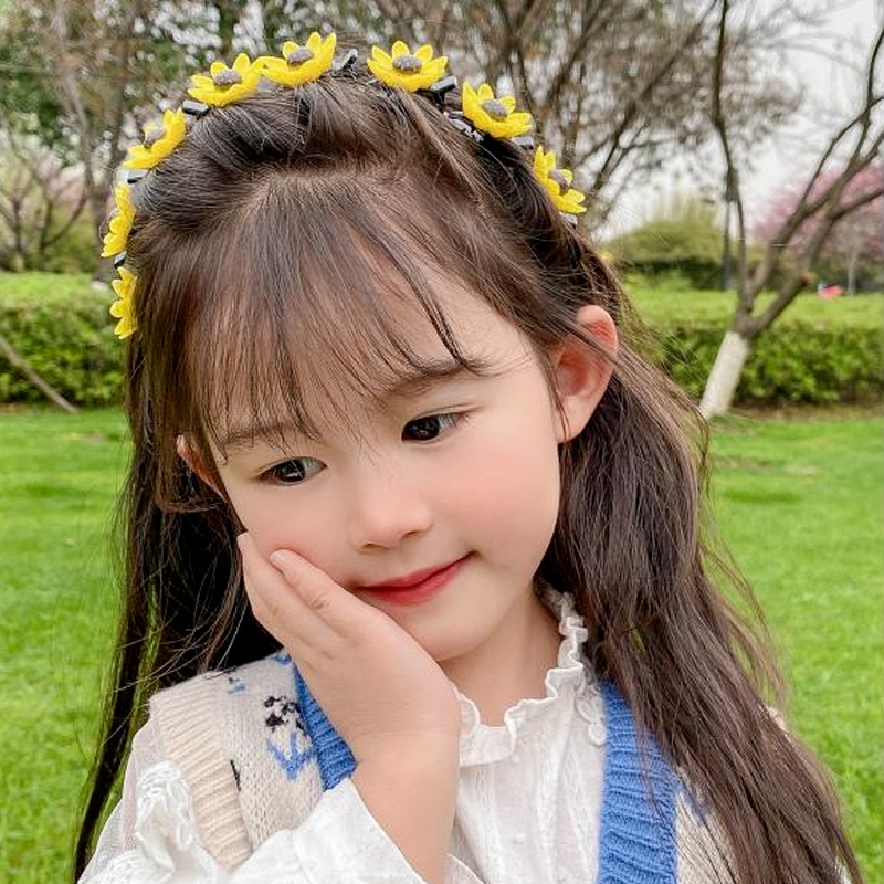 (Hàng Mới Về) Kẹp Tóc Hình Hoa Hướng Dương Đáng Yêu Dành Cho Bé Gái