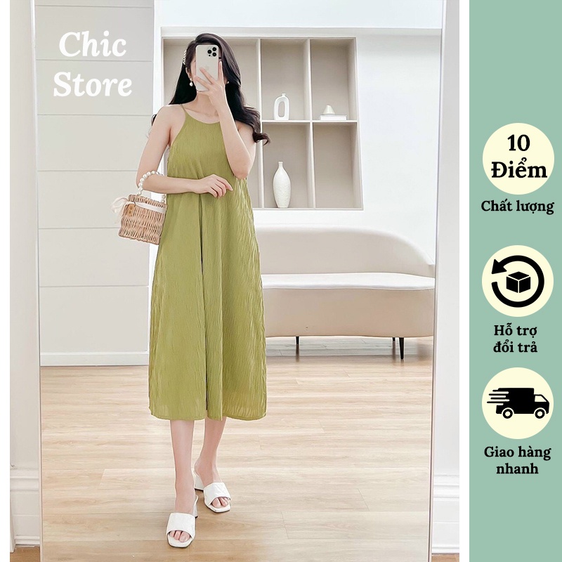 Đầm maxi đi biển dáng suông xòe mặc mùa hè,đi tiệc sang trọng thanh lịch Chic.Store