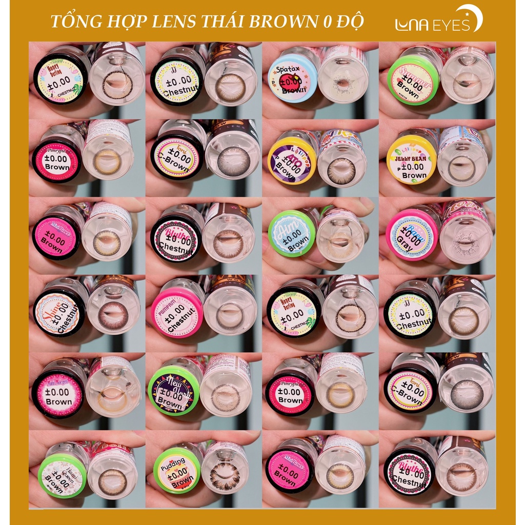 Kính áp tròng LUNA EYES Brown (chestnut) 0 độ - Lens wink