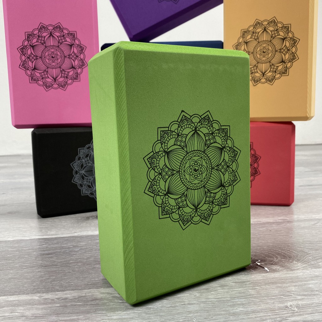 Gạch Tập Yoga Xốp Eva Nặng 200g In Hoa Mandala - Yoga Blocks FITFOUND