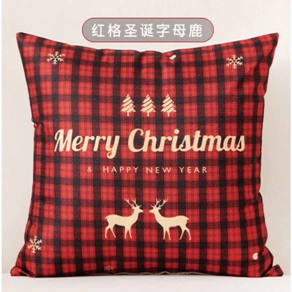 GỐI TỰA LƯNG TRANG TRÍ SOFA HỌA TIẾT NOEL ĐỎ TRẮNG ĐX1312