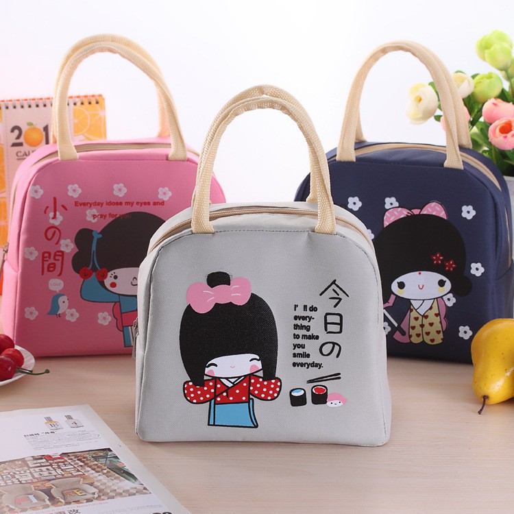 Túi Giữ Nhiệt Hình Cô Gái Nhật 22cm Nhiều Màu Xinh