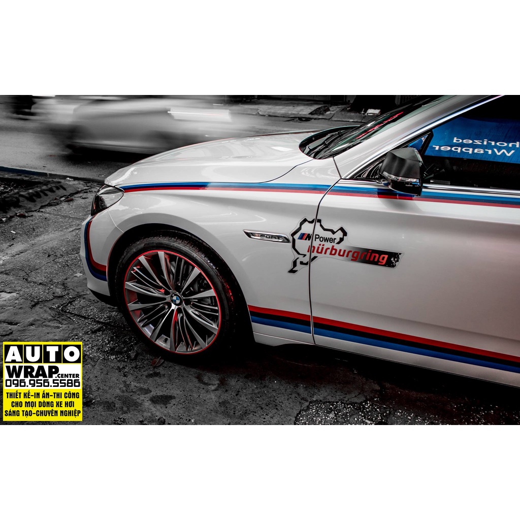 Tem họa tiết xe BMW Series 3 M-Performance V2 - Tem họa tiết ô tô, tem dán sườn xe thể thao