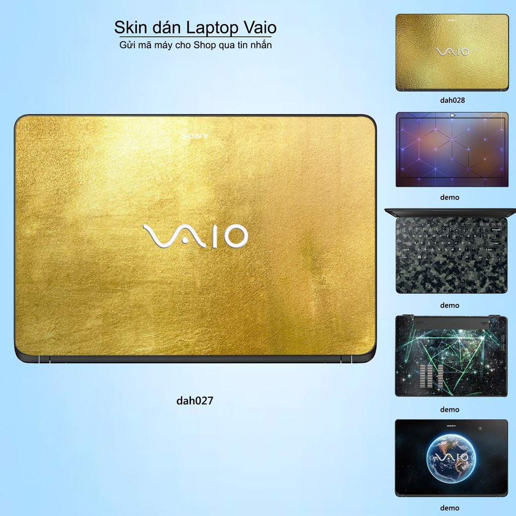 Skin dán Laptop Sony Vaio in hình vân vàng (inbox mã máy cho Shop)