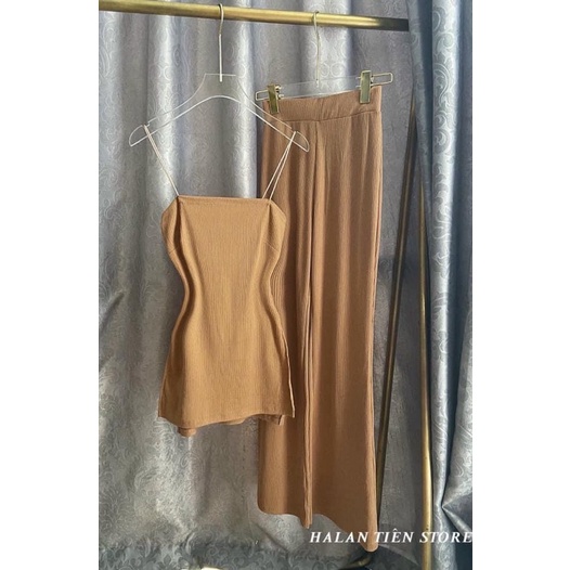 Set áo 2 dây quần suông ( len tăm )
