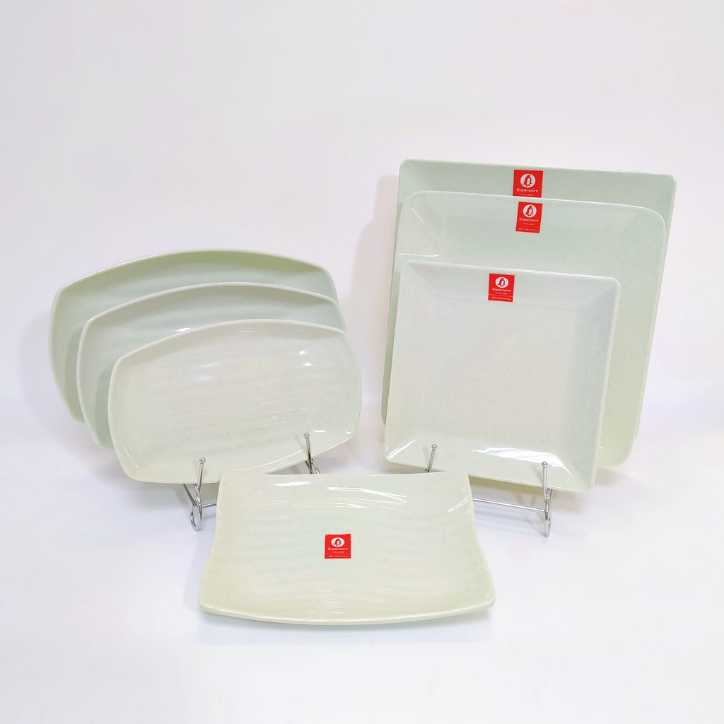 Bộ bát đĩa nhựa phíp melamine [LẺ GIÁ SỈ] màu Xanh đá sang trọng, cao cấp