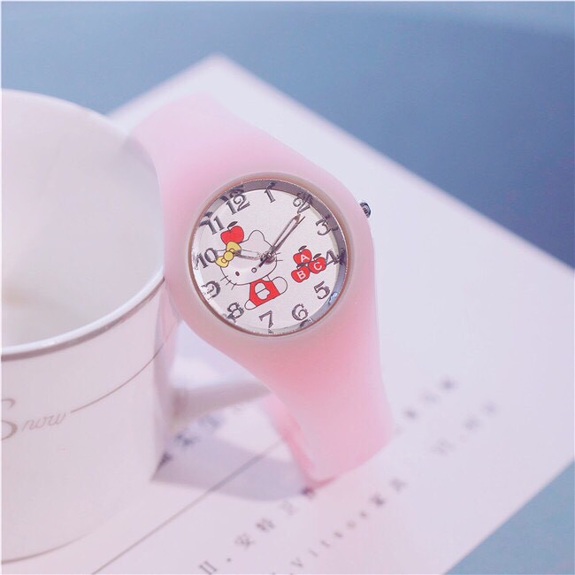 Đồng hồ thời trang nữ Candycat Mèo Kitty dây silicon dễ thương