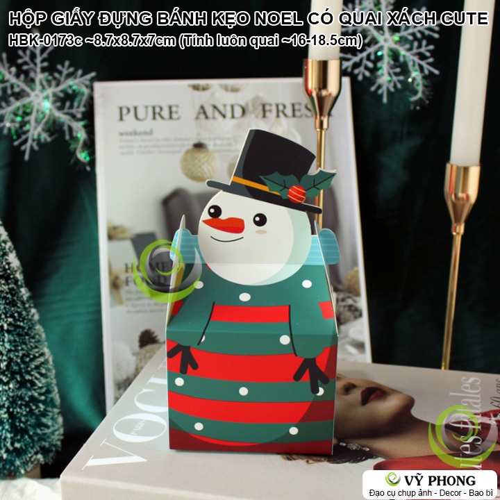 HỘP GIẤY ĐỰNG BÁNH KẸO NOEL GIÁNG SINH HÌNH TUẦN LỘC ÔNG GIÀ NOEN HỘP ĐỰNG QUÀ TẶNG MERRY CHRISTMAS HBK-0173