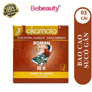 Bao cao su okamoto roman có gân hộp 3 cái - 0403661