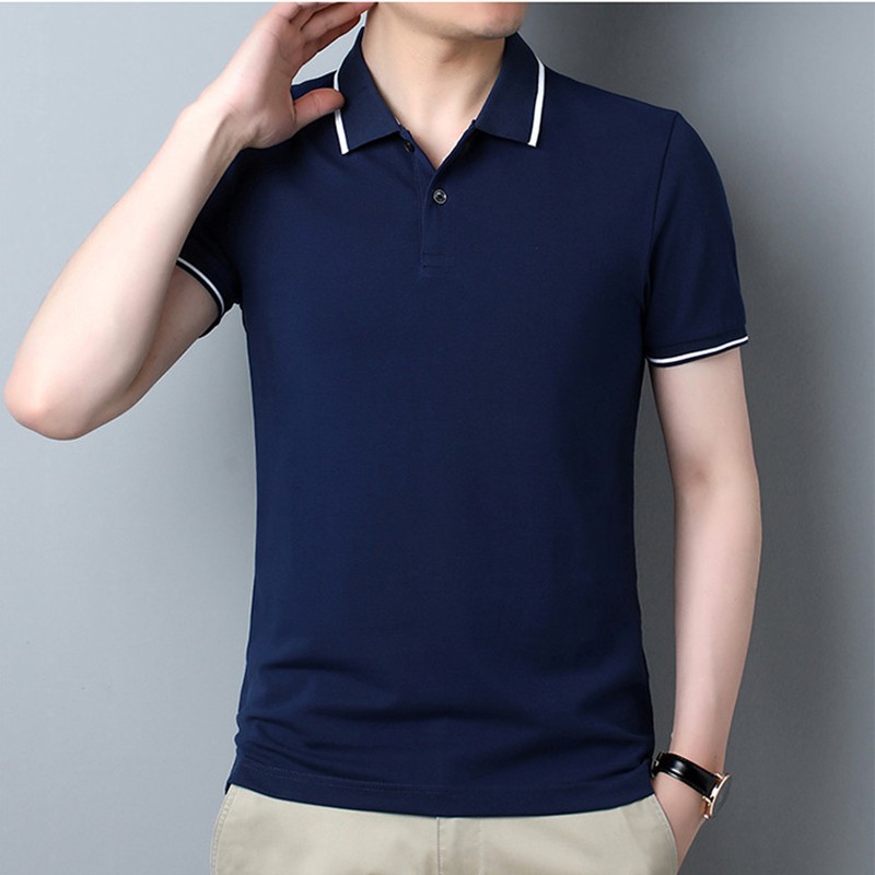 Áo thun nam polo cổ viền 360  vải cotton mặc MÁT form rộng thoải mái áo thun nam sọc cổ sọc tay