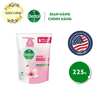 TÚI NƯỚC RỬA TAY DETTOL DƯỠNG DA 225G HOA ANH ĐÀO