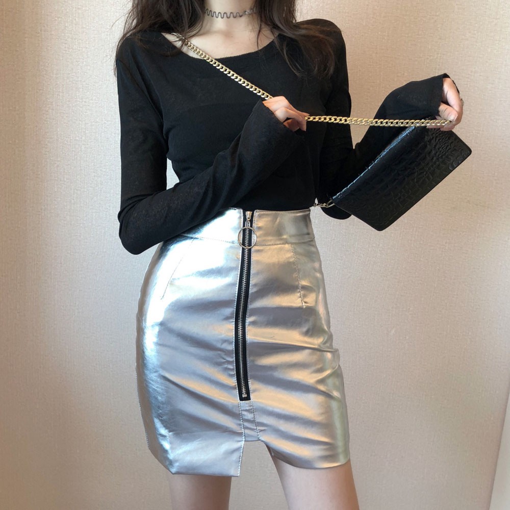 Chân váy da nữ Emilyshop ulzzang