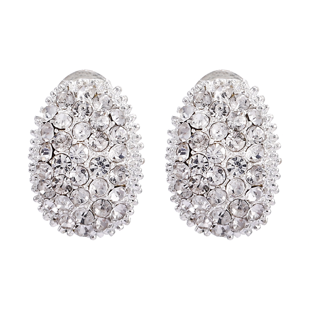 Bông tai đính đá sapphire trắng thời trang cho nữ