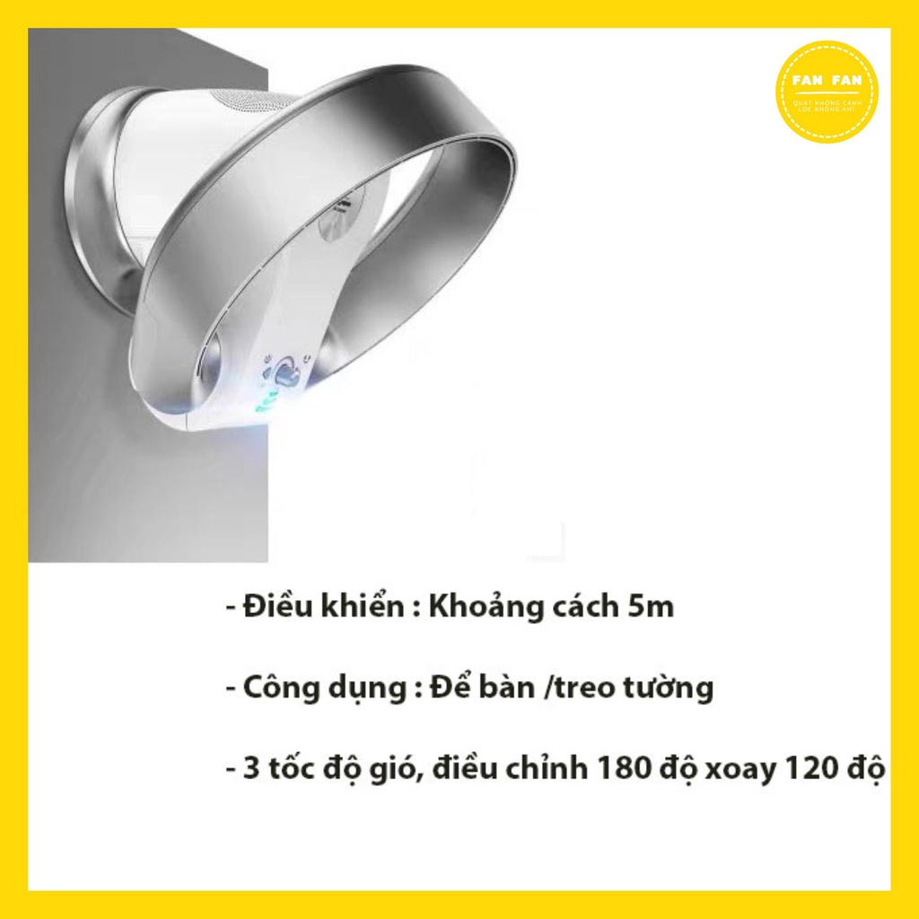 Quạt Không Cánh Treo Tường Để Bàn CR305 – 3 Mức Điều Chỉnh – Điều Khiển Cơ Hoặc Từ Xa – Xoay 120 Gập 180 Độ