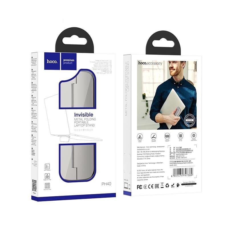 Giá đỡ, kê máy tính xách tay cao cấp bằng hợp kim kẽm phù hợp các máy tính xách tay hiện nay Hoco PH40 - hàng chính hãng
