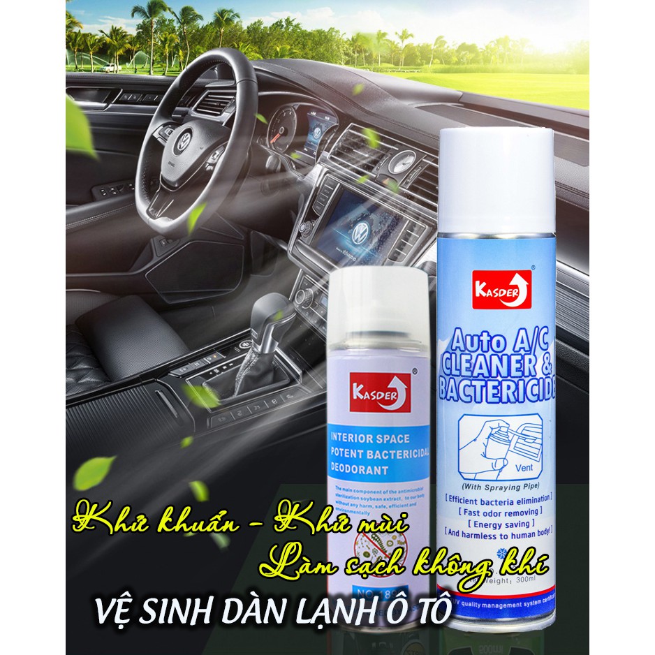 Bình xịt vệ sinh khử mùi dàn lạnh điều hòa ô tô chuyên dụng Kasder 300ml