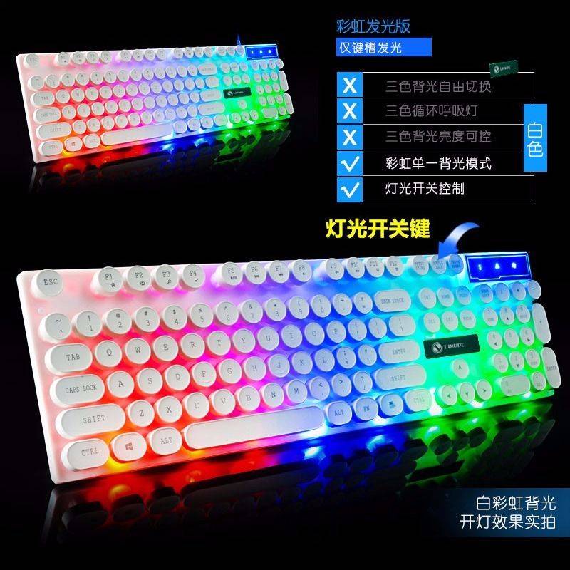 Bàn phím cơ Bộ Bàn Phím Cơ Và Chuột Chơi Game Có Dây Phát Sáng Và Cổng USB