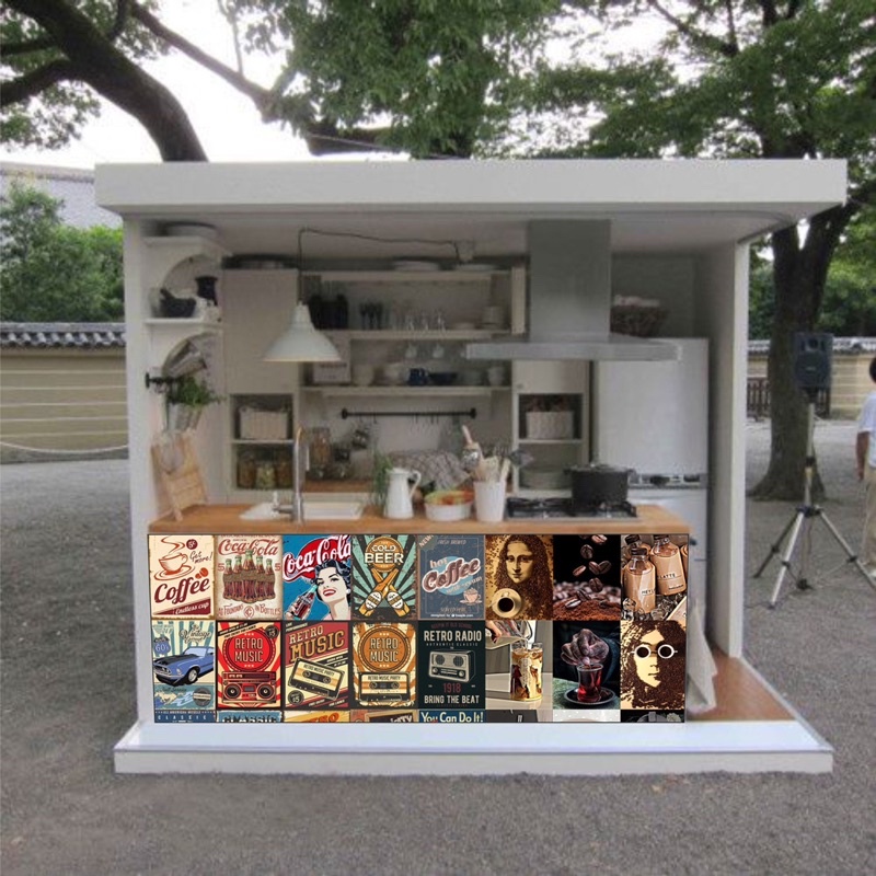 DECAL POSTER DÁN TƯỜNG TRANG TRÍ CỬA HÀNG/CAFE CỔ ĐIỂN VINTAGE