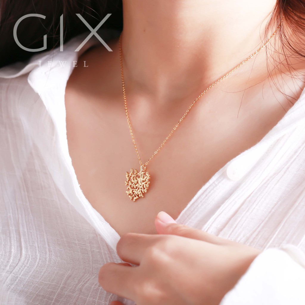 Dây chuyền bạc mạ vàng hình cây gia đình family Gix Jewel DC23