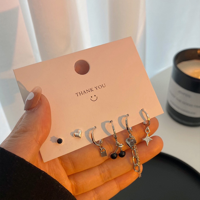 Bộ 6 khuyên tai AY dáng dài đơn giản dễ thương cho nữ