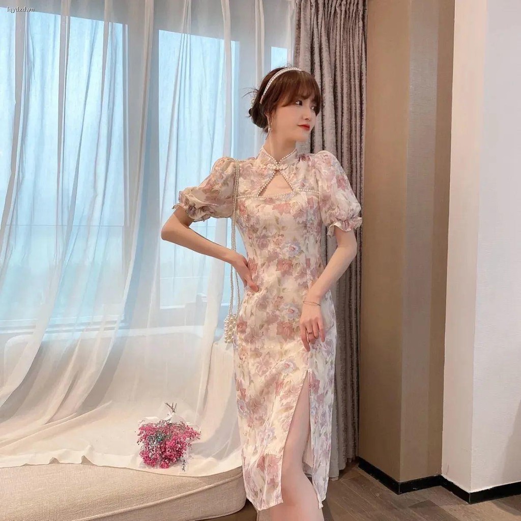 Đầm Sườn Xám Cách Tân Quyến Rũ Thời Trang Hè 2021 Cho Nữ