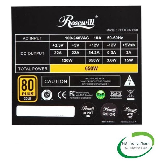 Dây modular cao cấp cho nguồn máy tính Rosewill