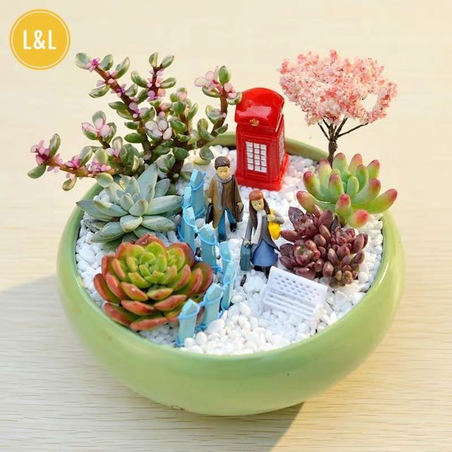 Tiểu cảnh Ghế trắng làm phụ kiện trang trí sen đá, xương rồng, terrarium, trang trí tiểu cảnh, chậu cây