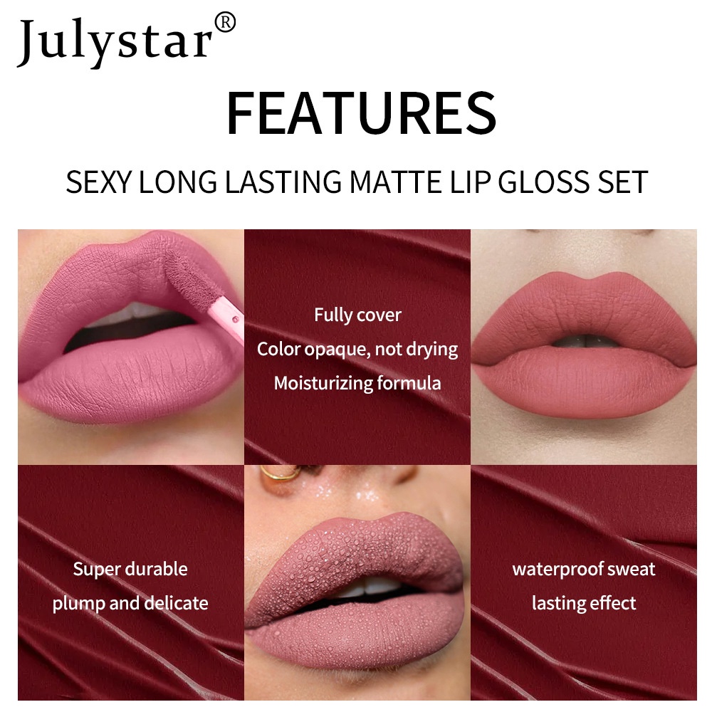 Set 6 Son Kem Lì Kháng Nước Lâu Trôi Suốt 24 Giờ