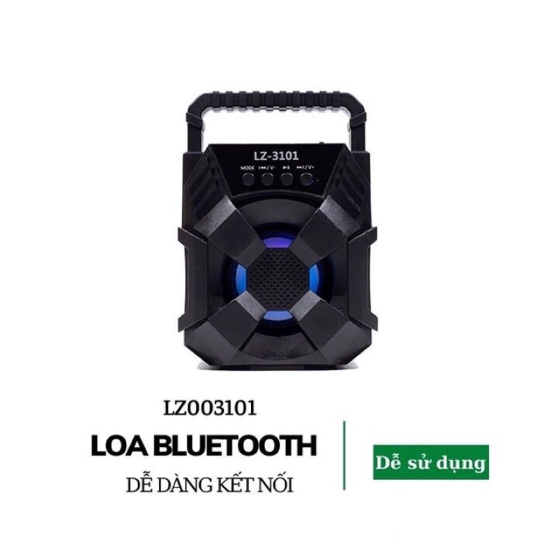 Loa Bluetooth mini xách tay lz3101 - lz3103 nhỏ gọn âm thanh siêu hay đèn led nhấp nháy Hỗ trợ cắm thẻ nhớ, USB