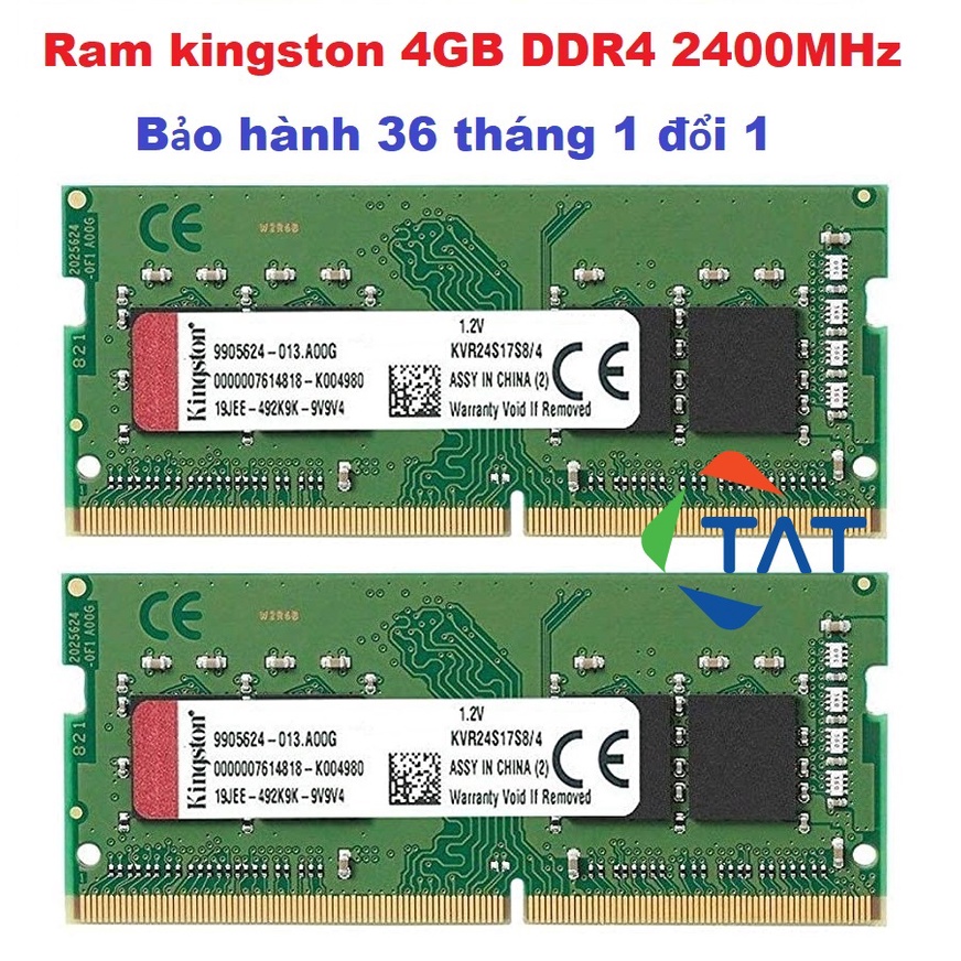 Ram Kingston 4GB DDR4 2400MHz Dùng Cho Laptop Macbook Máy Tính Xách Tay