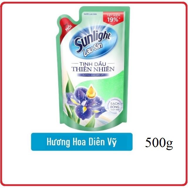 Nước lau sàn Sunlight tinh dầu hoa diên vỹ túi 550gam