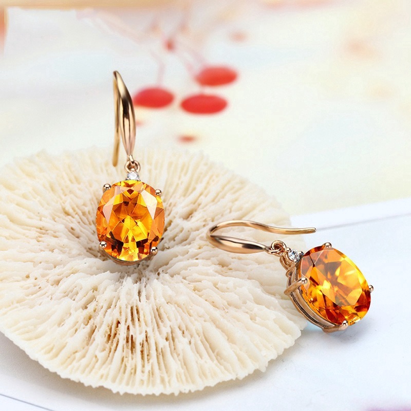 Mới Vàng Pha Lê Zircon Bông Tai Cao Cấp Đính Bông Tai Dành Cho Nữ