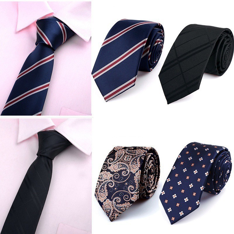 Cà vạt thời trang họa tiết hoa cá tính thanh lịch dành cho nam 6cm