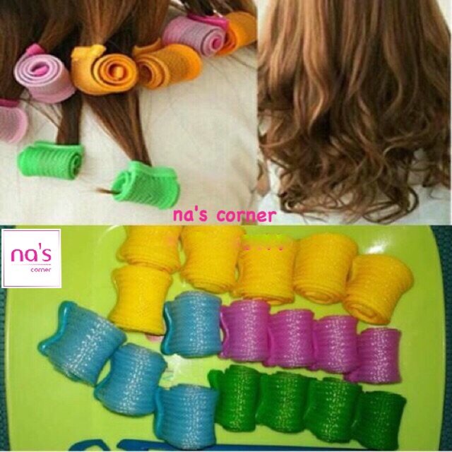 18 lô sên uốn xoăn cuốn cụp đuôi tóc không dùng nhiệt