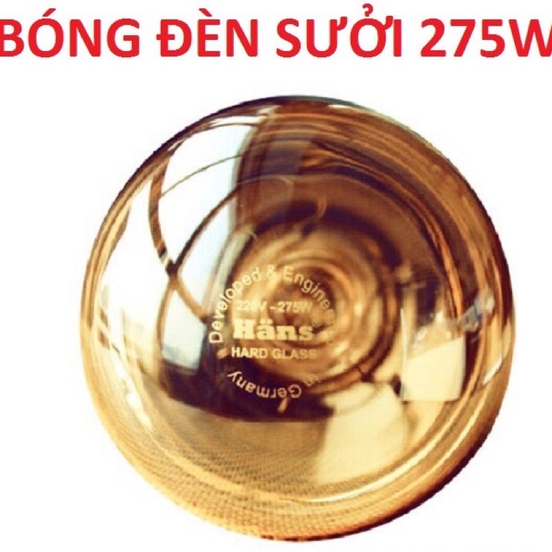 Bóng đèn sưởi nhà tắm Hans | Braun 275W, chống chói mắt & chống nước (Lỗi vỡ đổi mới